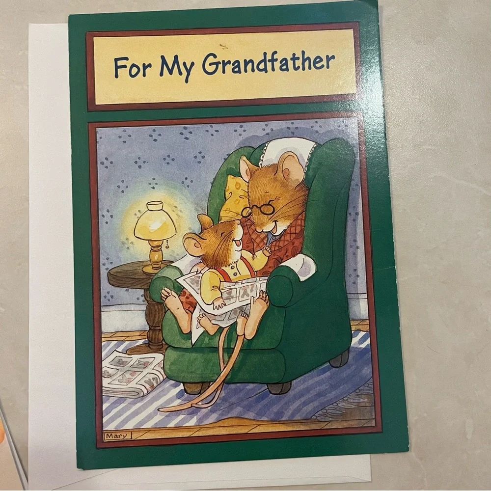 2 Vintage Happy Birthday Grandpa Cards